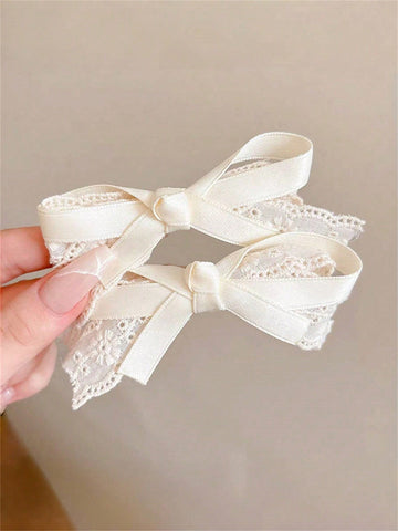 Lace bow clips
