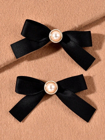 Pearl black hair clips