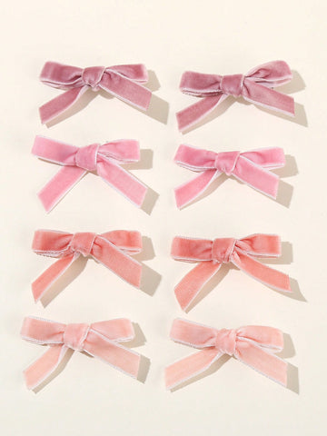 Eight piece velvet clips