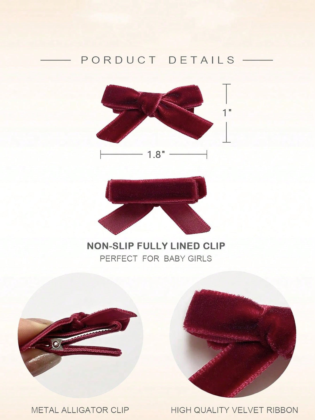 20 piece velvet clips