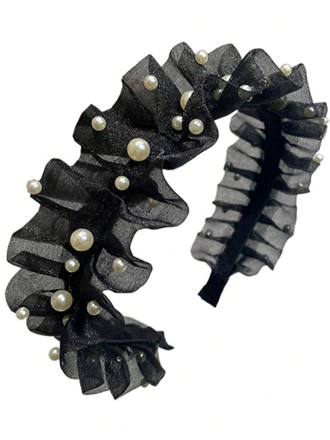 Organza and pearl headband