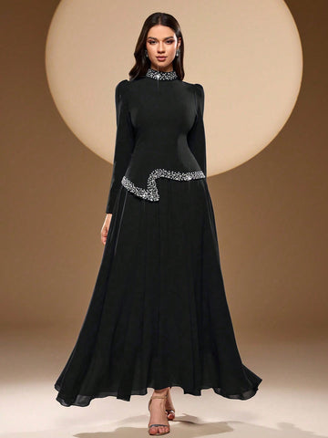 Black sequin gown
