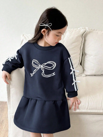 Navy bow dress