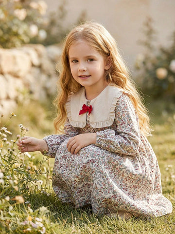 Corduroy floral dress