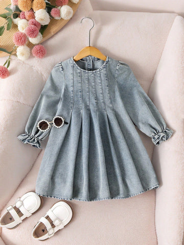 Long sleeve denim dress