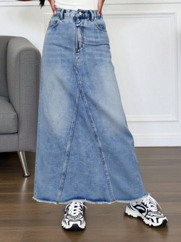 Teen maxi denim skirt