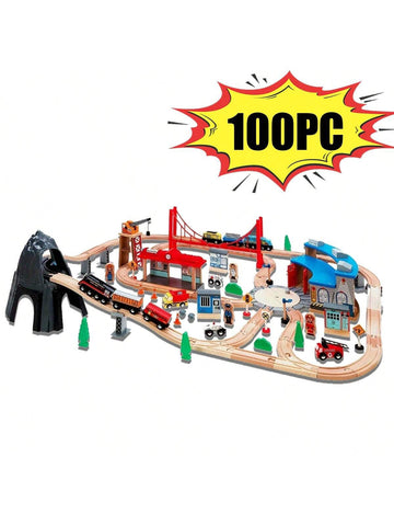 Wooden train track set 100 pcs!