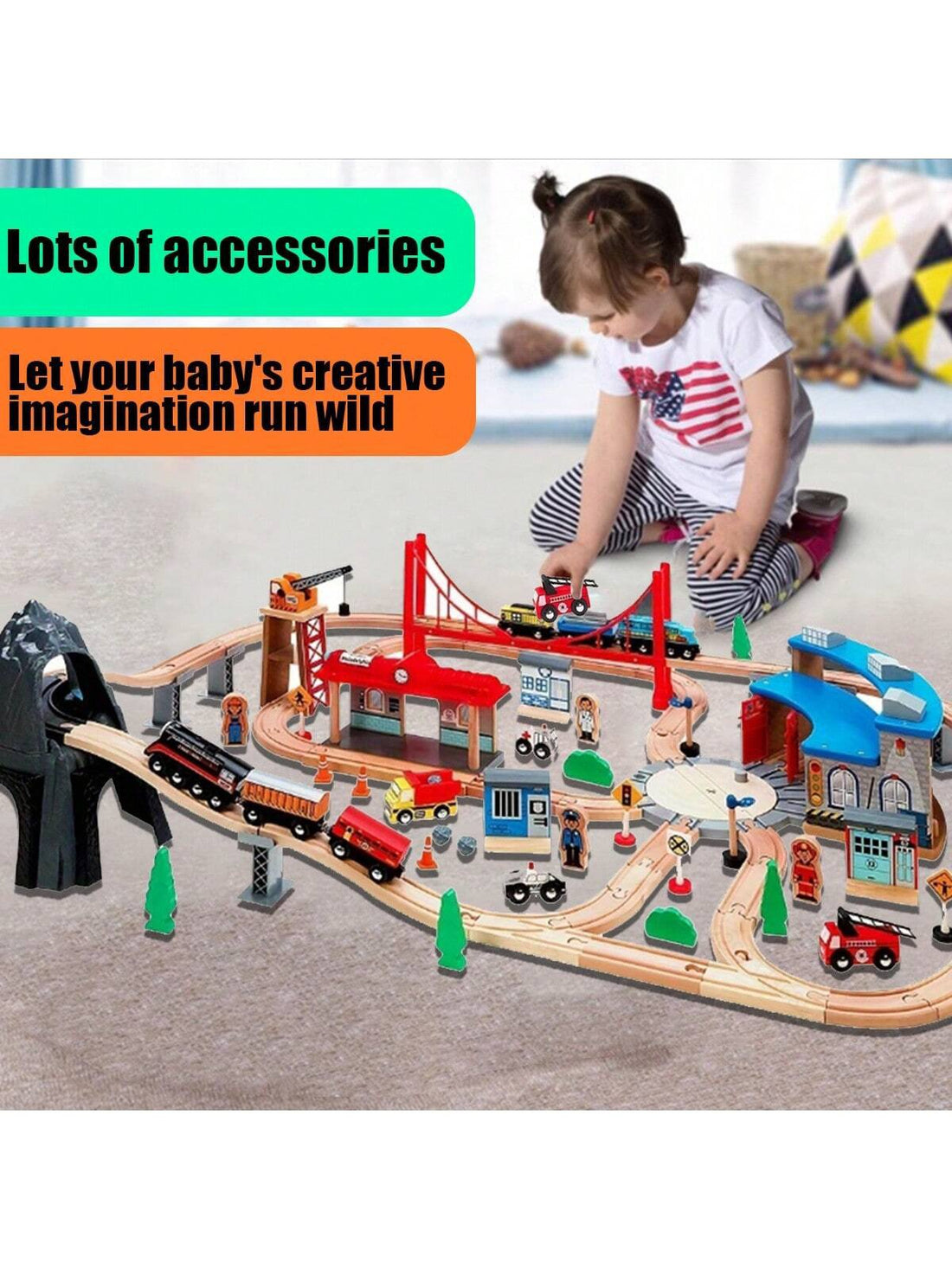 Wooden train track set 100 pcs!