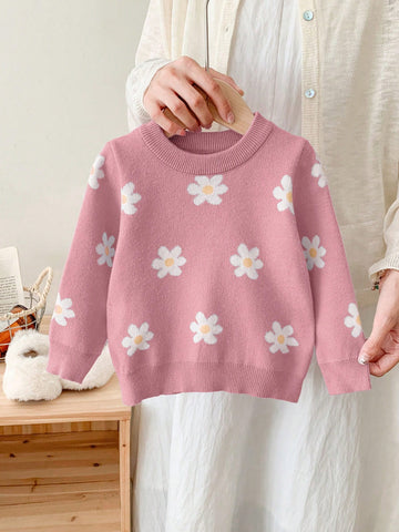 Flower knit sweater