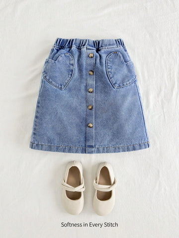 Heart pocket skirt girls