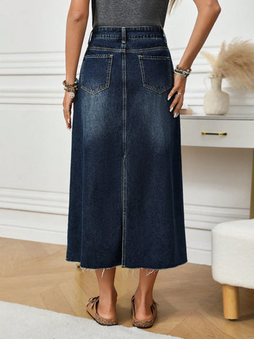 Dark denim skirt