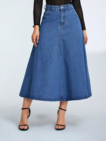 Denim a line skirt