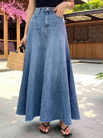 Dazy flair denim skirt