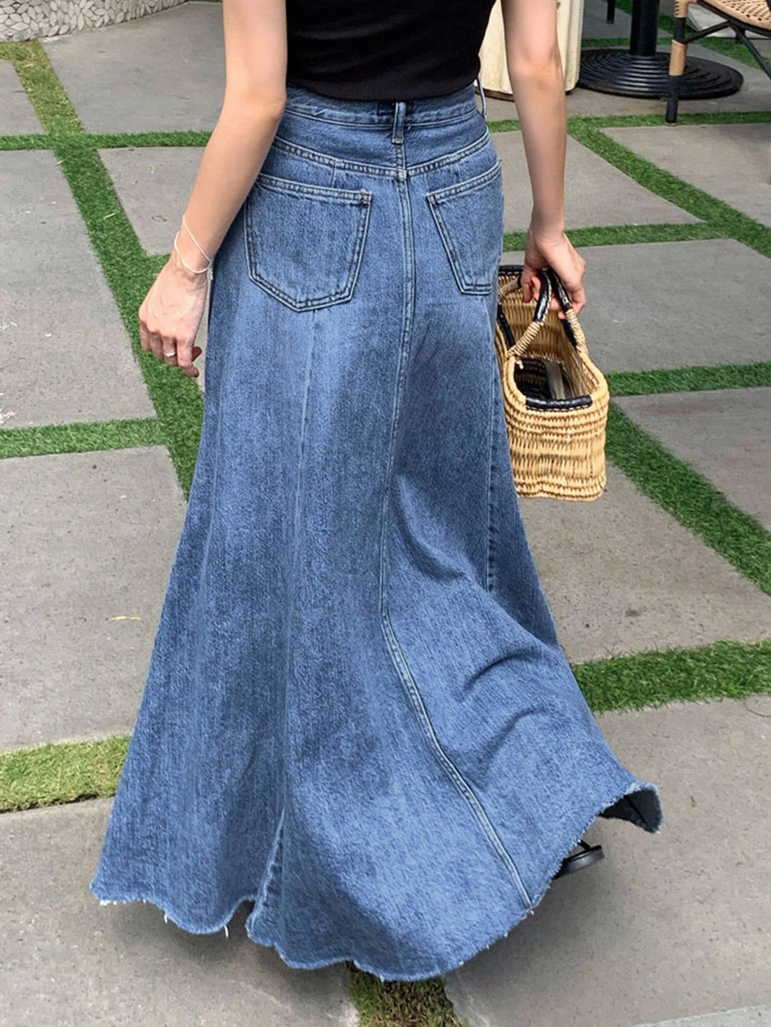 Dazy flair denim skirt