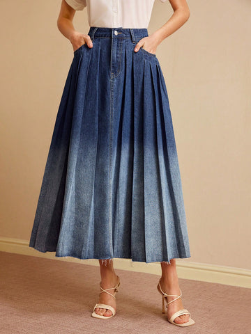 Ombré denim skirt
