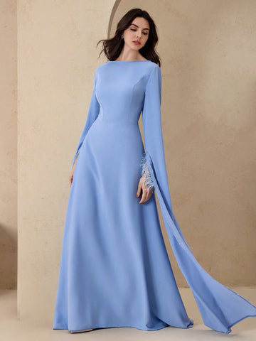 Light blue gown