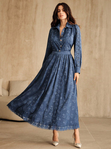 2 pc lace top and skirt set