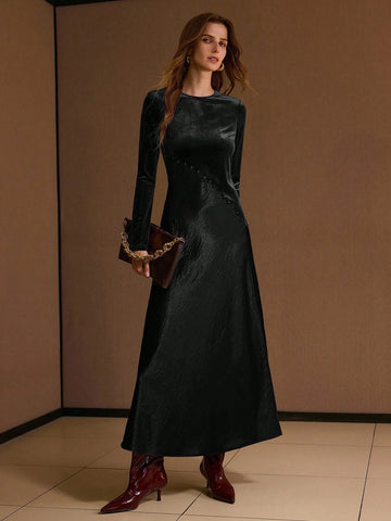 MOTF Black satin dress