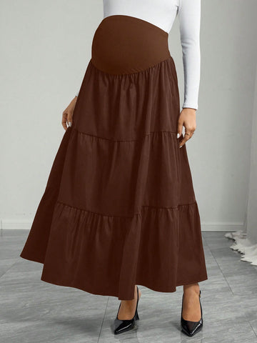 Brown maternity skirt