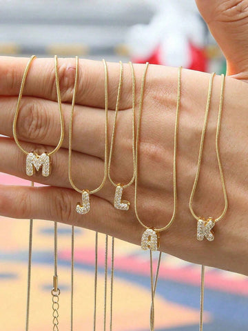 Stainless steel initial necklace