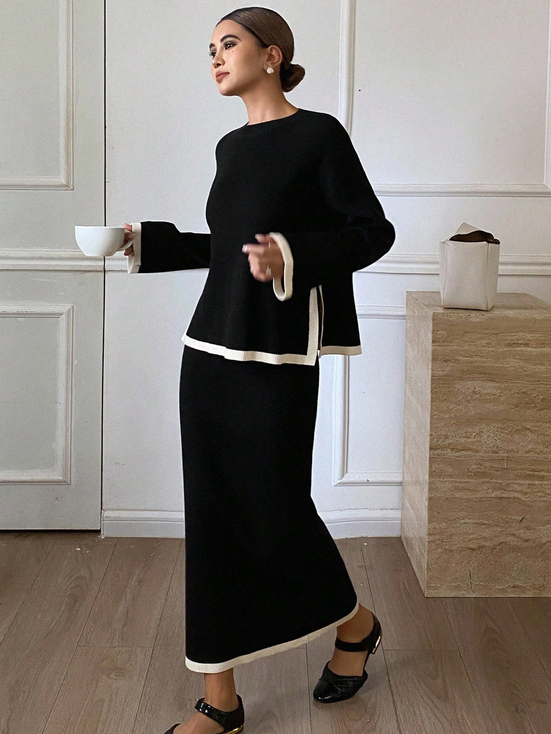 Sweater skirt and sweater set