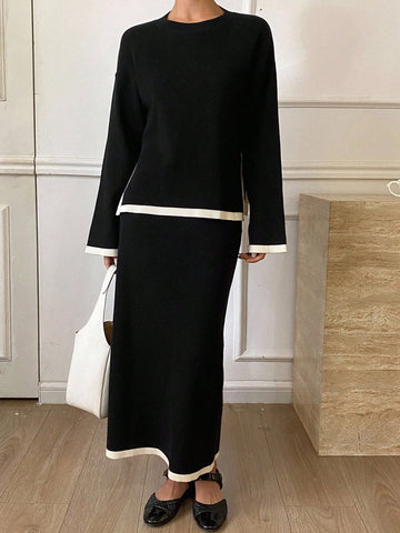 Sweater skirt and sweater set