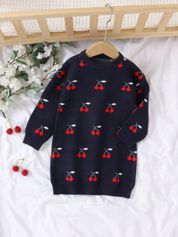 Sweater cherry dress