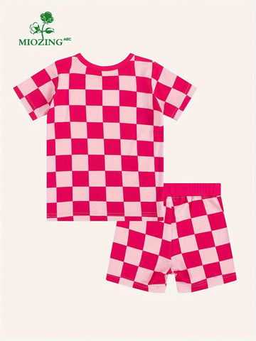 Pink check bamboo pjs
