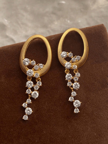 CZ oval earrings