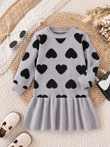 Knit heart dress
