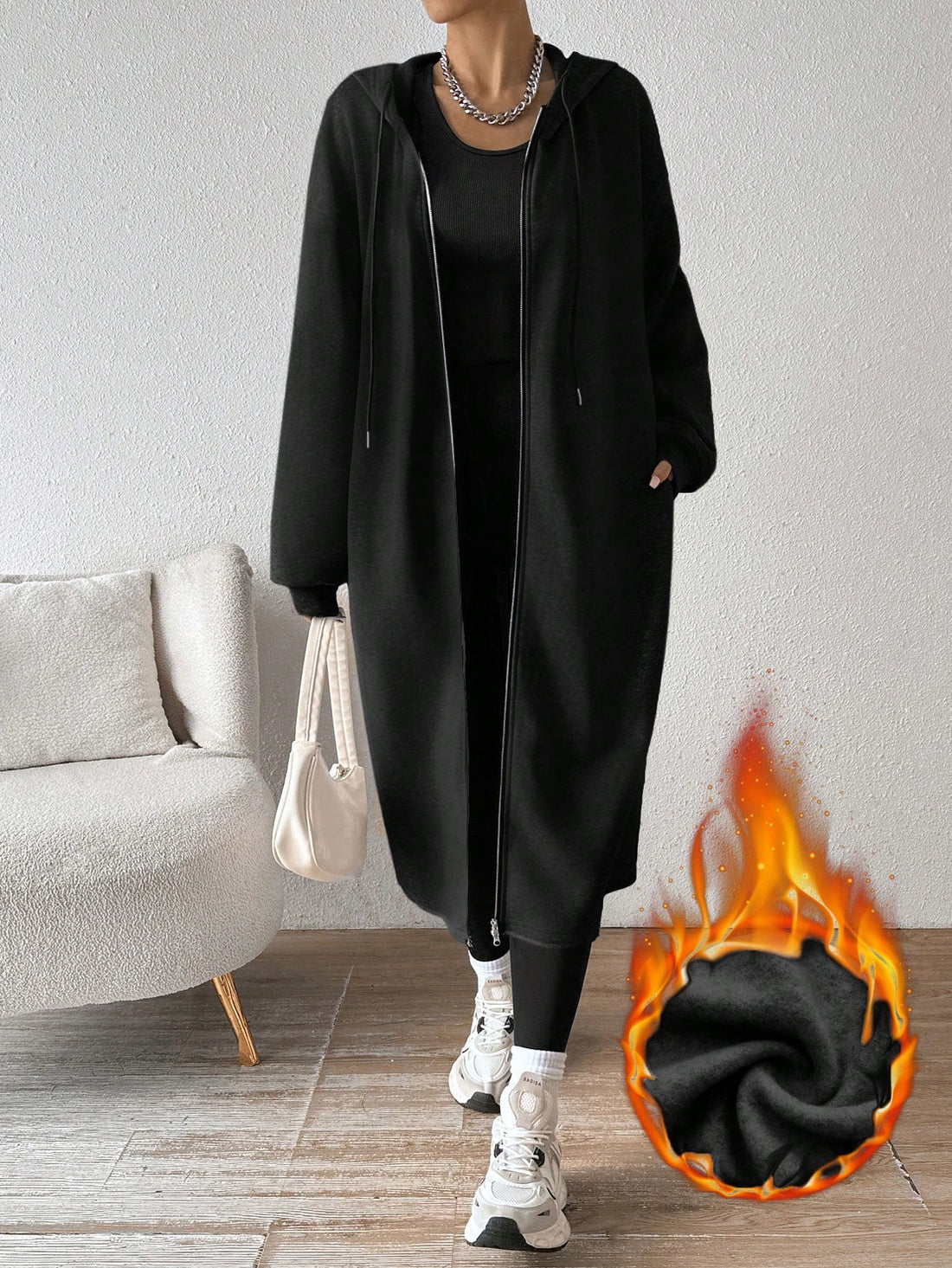 Zip up sweatshirt dress