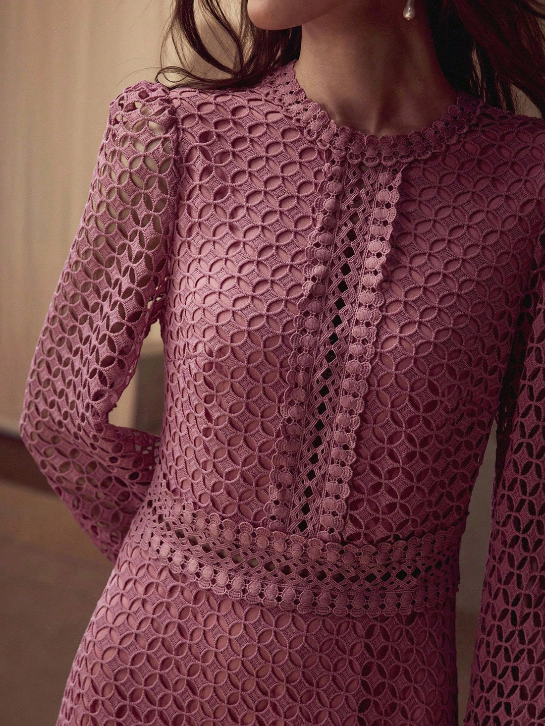 MOTF mauve eyelet dress