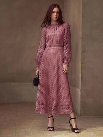 MOTF mauve eyelet dress