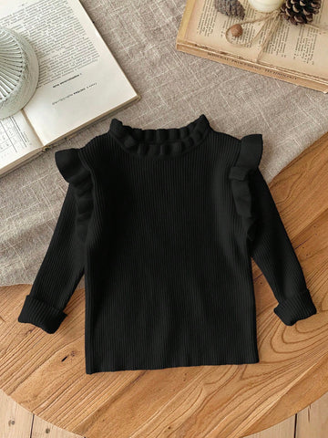 Black ruffle sweater