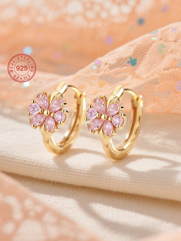 925 silver hypoallergenic flower earrings