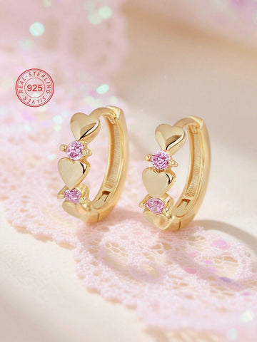 925 silver hypoallergenic heart earrings