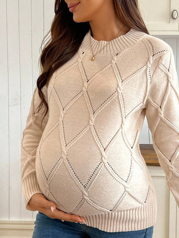 Maternity cream sweater