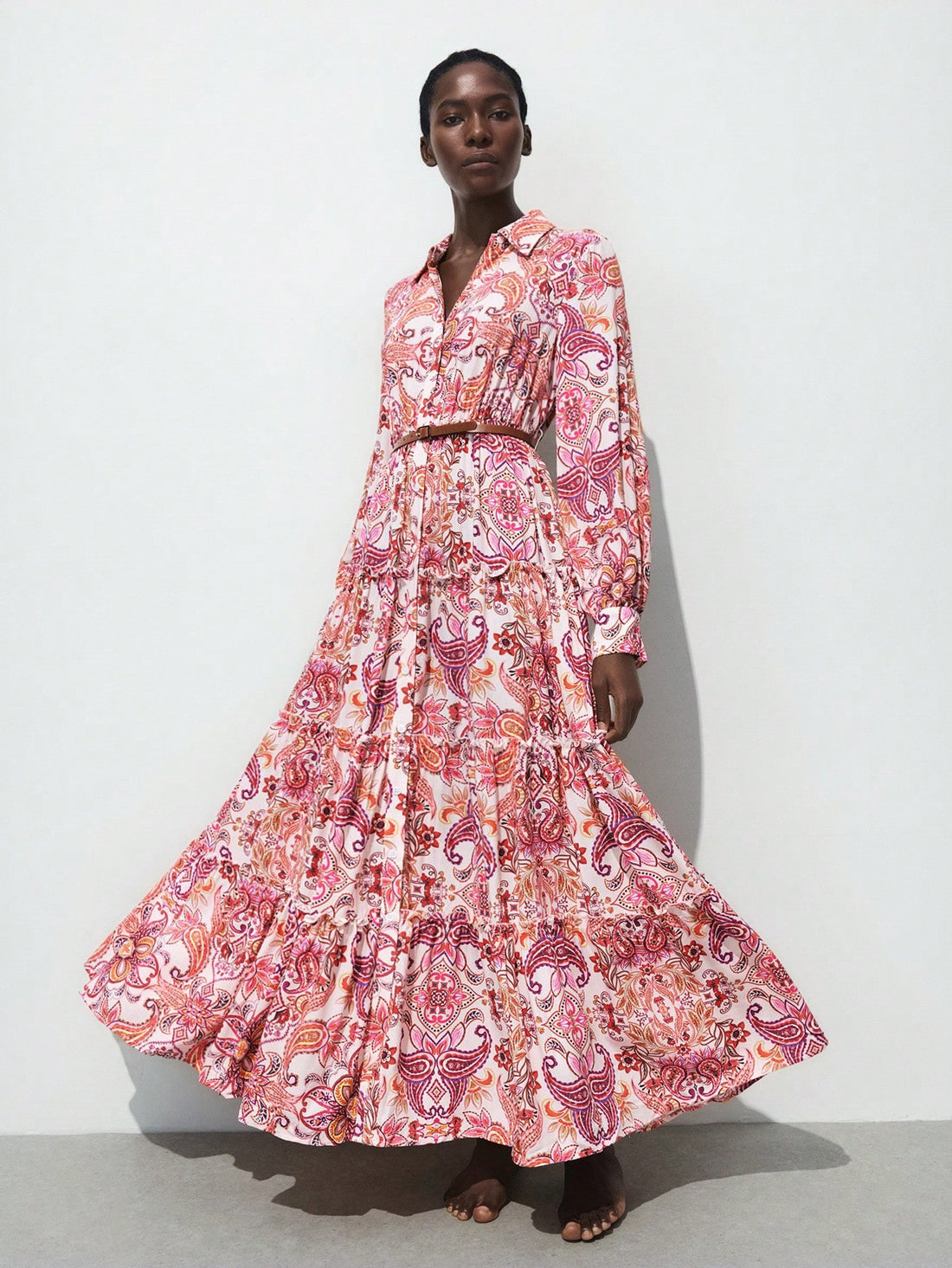 Zara inspired pink floral maxi dress