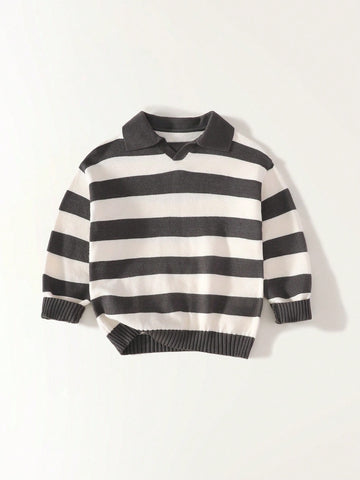 Zara inspired young boy long sleeve striped sweater