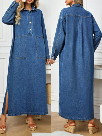 Denim maxi dress