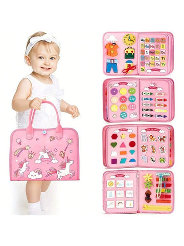 Montessori busy board pink