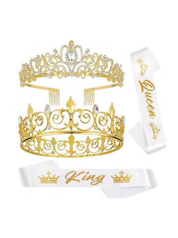 King and queen crowns and sashes