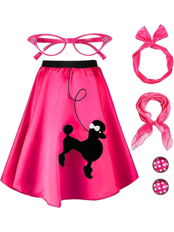 5 pc poodle skirt set costume