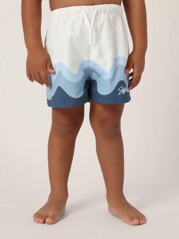 Boys wave pattern swim shorts