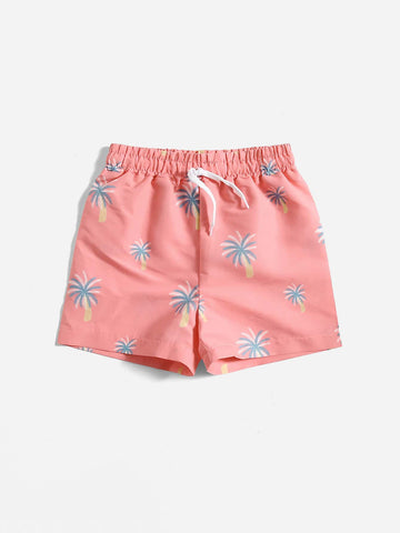 Tween boy palm tree pattern swim shorts