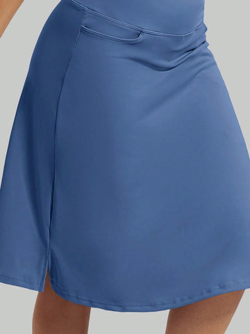 Women’s blue swim / exercise skirt with shorts attached