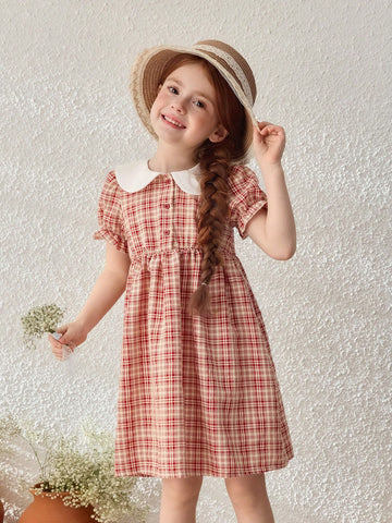 Young girls plaid dress