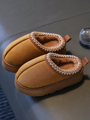 Kids Tasman inspired slippers brown