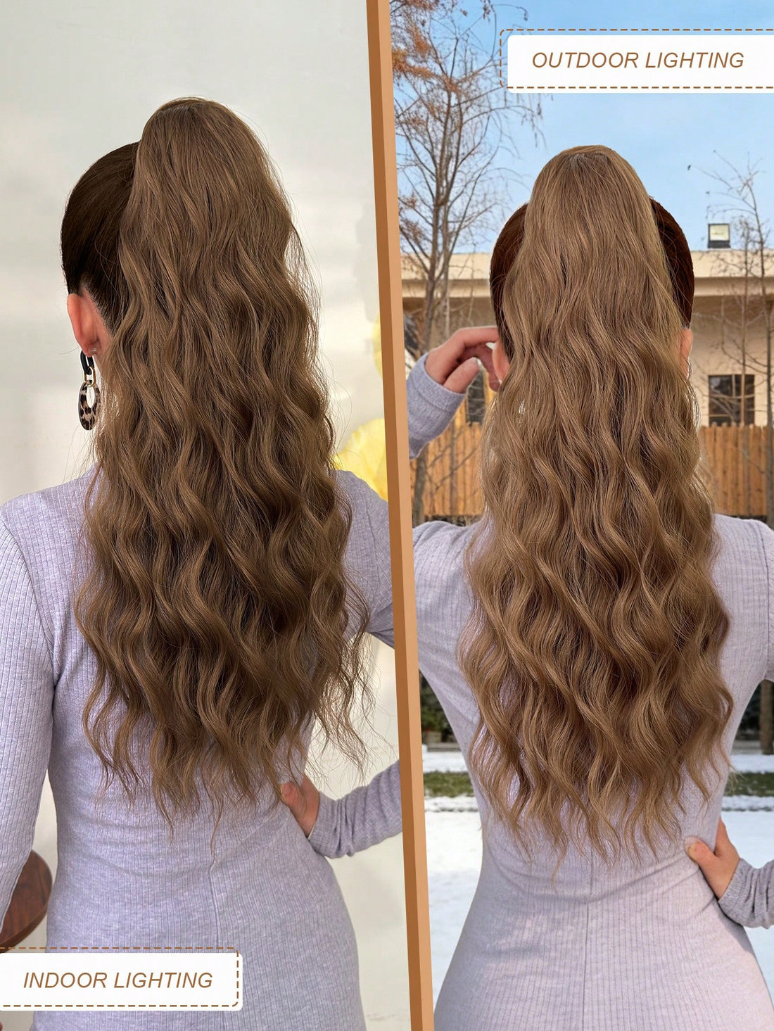 22 in pony extension (can wear with a cap)