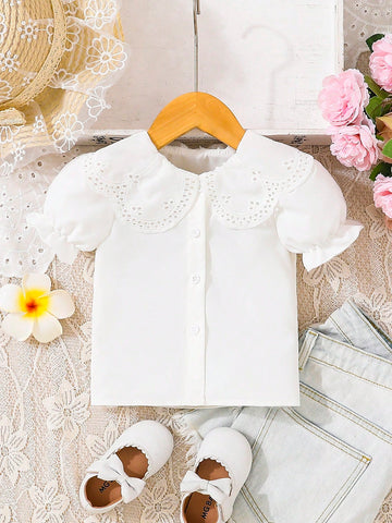Baby girl Peter Pan collar Short sleeve top